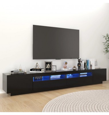  Televizoriaus spintelė su LED apšvietimu, juoda, 260x35x40cm - TV spintelės - 1