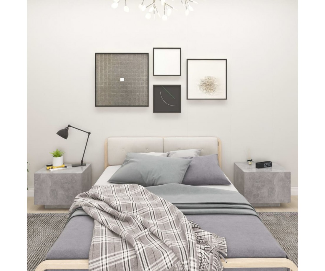 Naktinė spintelė, betono pilkos spalvos, 100x35x40cm, MDP - Naktinės spintelės - 1 Naktinė spintelė, betono pilkos spalvos, 100x35x40cm, MDP - Naktinės spintelės - 1