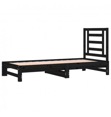  Ištraukiama lova, juoda, 2x(90x190)cm, pušies medienos masyvas - Lovos - 4