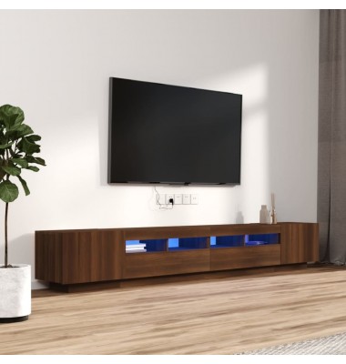 TV spintelių komplektas su LED, 3 dalių, rudas ąžuolo, mediena - TV spintelės - 1
