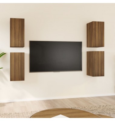 TV spintelės, 4vnt., rudos ąžuolo, 30,5x30x60cm, mediena - TV spintelės - 1