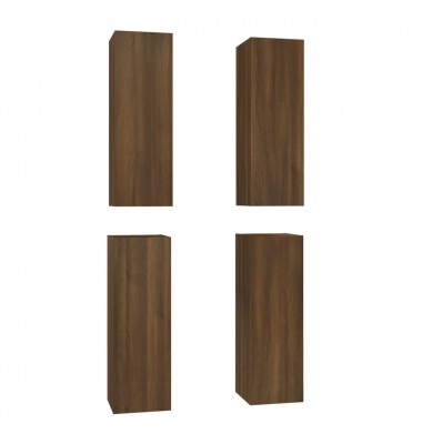 TV spintelės, 4vnt., rudos ąžuolo, 30,5x30x90cm, mediena - TV spintelės - 2