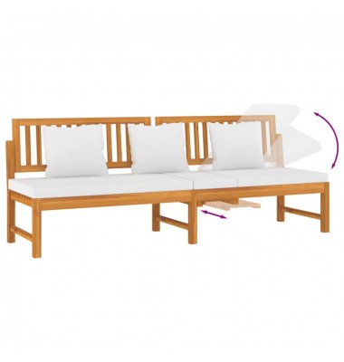  Sofa su kreminėmis pagalvėlėmis, 200x60x75cm, akacijos masyvas  - Lauko sofos, lovos - 6
