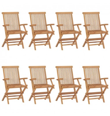  Sodo kėdės, 8vnt., tikmedžio medienos masyvas (41999+2x312277) - Lauko kėdės - 1