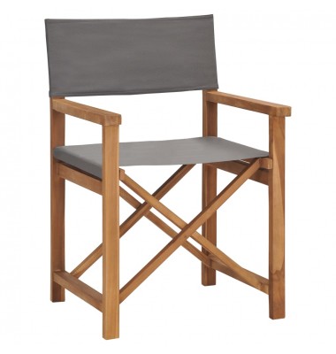  Režisieriaus kėdės, 2vnt., pilkos, tikmedžio medienos masyvas - Lauko kėdės - 3