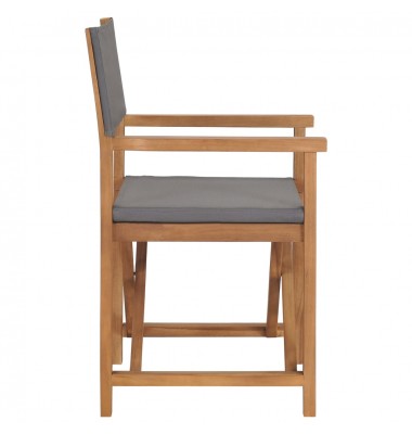 Režisieriaus kėdės, 2vnt., pilkos, tikmedžio medienos masyvas - Lauko kėdės - 5