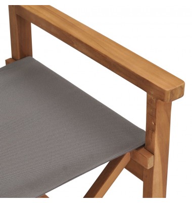  Režisieriaus kėdės, 2vnt., pilkos, tikmedžio medienos masyvas - Lauko kėdės - 8