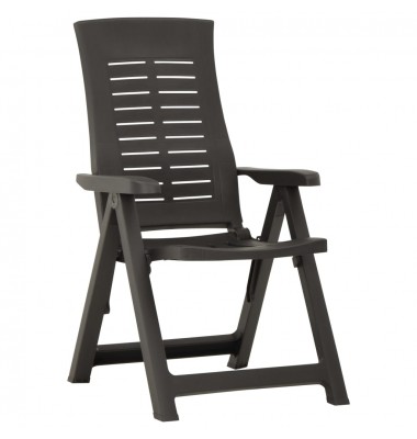  Atlošiamos sodo kėdės, 2vnt., antracito spalvos, plastikas - Lauko kėdės - 2