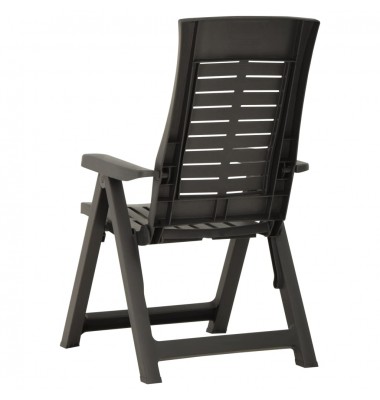  Atlošiamos sodo kėdės, 2vnt., antracito spalvos, plastikas - Lauko kėdės - 3