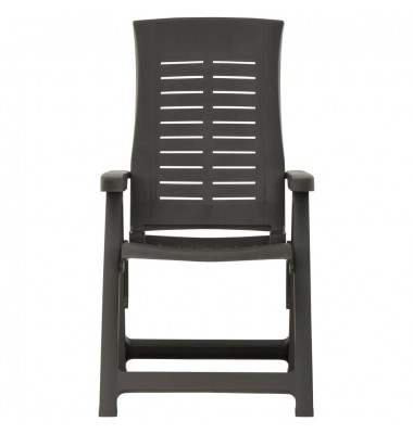  Atlošiamos sodo kėdės, 2vnt., antracito spalvos, plastikas - Lauko kėdės - 4