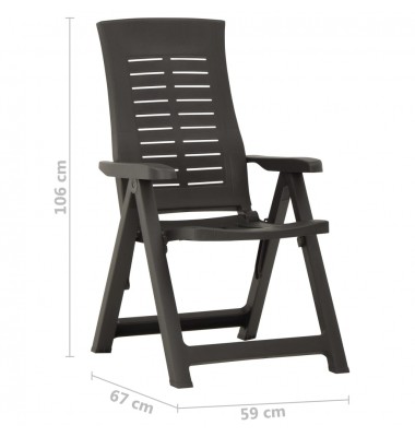  Atlošiamos sodo kėdės, 2vnt., antracito spalvos, plastikas - Lauko kėdės - 9