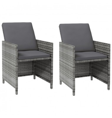  Kėdžių ir taburečių komplektas, 4 dalių, pilkas, poliratanas - Lauko kėdės - 3