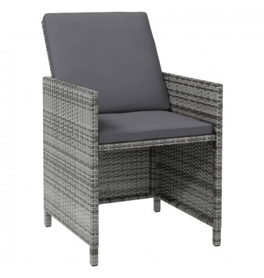  Kėdžių ir taburečių komplektas, 4 dalių, pilkas, poliratanas - Lauko kėdės - 4