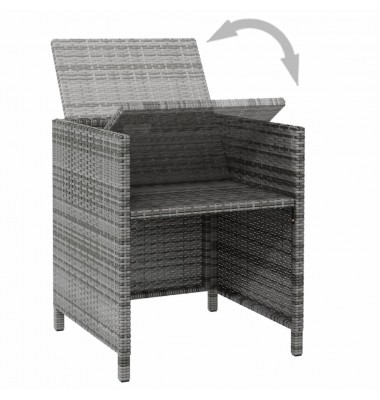  Kėdžių ir taburečių komplektas, 4 dalių, pilkas, poliratanas - Lauko kėdės - 6