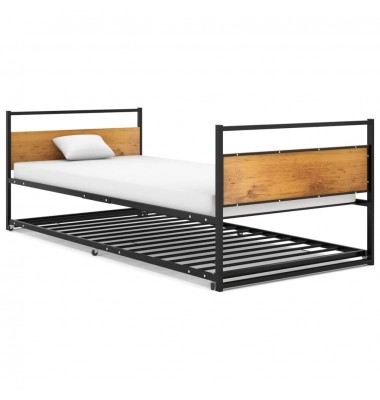  Ištraukiamos lovos rėmas, juodas, 90x200cm, metalas - Lovos - 1