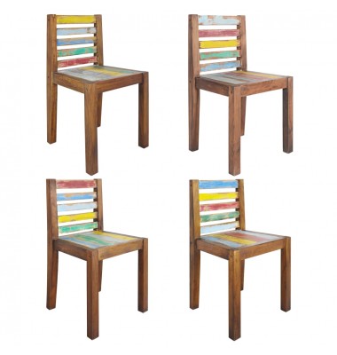  Valgomojo kėdės, 4vnt., perdirbtos medienos masyvas - Valgomojo Kėdės - 1