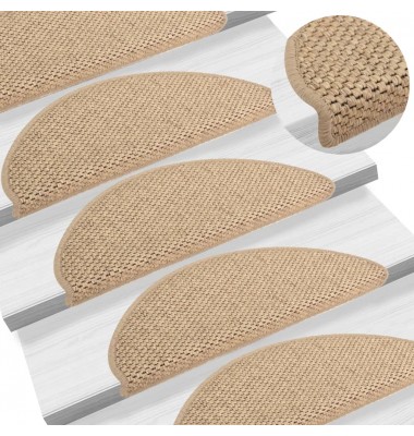  Lipnūs laiptų kilimėliai, 15vnt., smėlio spalvos, 65x25cm - Laiptų kilimėliai - 1