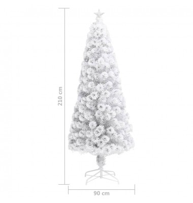  Dirbtinė Kalėdų eglutė su LED, balta, 210cm, optinis pluoštas - Kalėdinės eglutės - 9