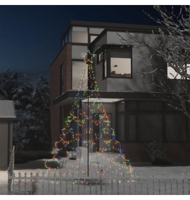 Kalėdų eglutė su metaliniu stulpu, 3m, 500 įvairiaspalvių LED - Kalėdinės eglutės - 1