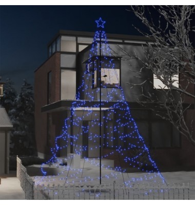 Kalėdų eglutė su metaliniu stulpu, 5m, 1400 mėlynų LED - Kalėdinės eglutės - 1