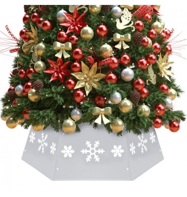  Kalėdų eglutės stovo apvadas, sidabrinis ir baltas, 68x25cm - Kilimėliai eglutėms - 1
