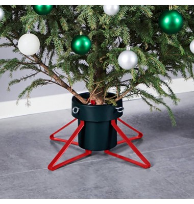  Kalėdų eglutės stovas, žalios ir raudonos spalvos, 46x46x19cm - Stovai eglutėms - 1