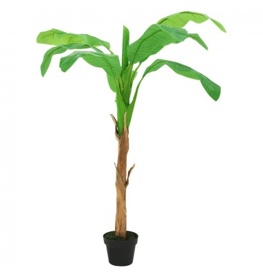  Dirbtinis bananmedis su vazonu, 140cm, žalias - Dirbtiniai augalai - 1