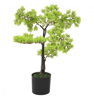  Dirbtinis kiparisinis bonsai medelis su vazonu, 60cm, žalias - Dirbtiniai augalai - 1