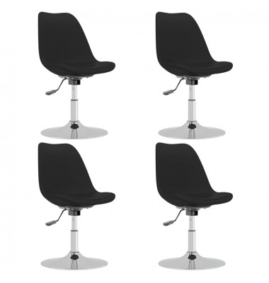  Pasukamos valgomojo kėdės, 4vnt., juodos spalvos, audinys - Valgomojo Kėdės - 2