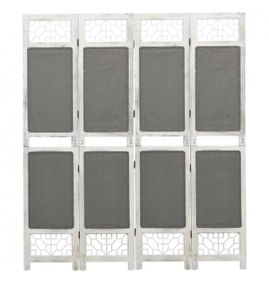 338555  4-Panel Room Divider Grey 140x165 cm Fabric - Kambario pertvaros - 1