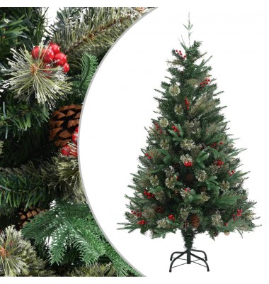  Kalėdų eglutė su pušies kankorėžiais, žalia, 150cm, PVC ir PE - Kalėdinės eglutės - 1