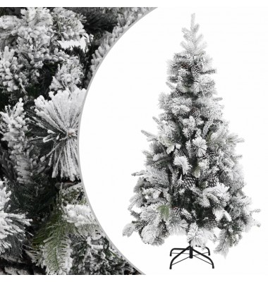  Kalėdų eglutė su sniegu/kankorėžiais, 225cm, PVC ir PE - Kalėdinės eglutės - 1