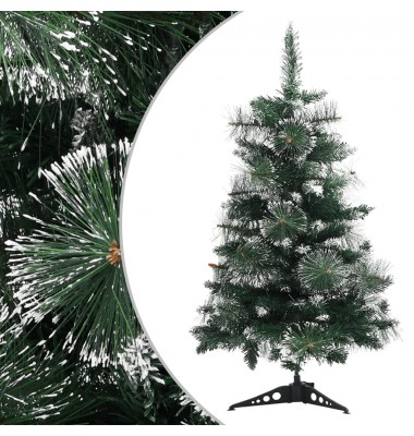  Dirbtinė Kalėdų eglutė su stovu, žalia ir balta, 60cm, PVC - Kalėdinės eglutės - 1