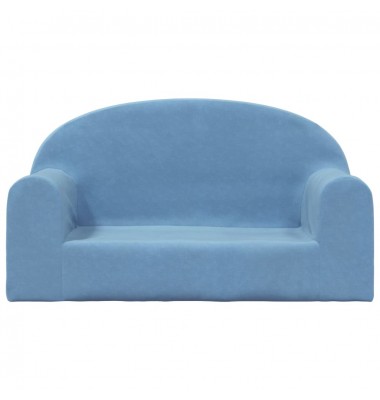 Dvivietė vaikiška sofa, mėlynos spalvos, minkštas pliušas - Sofos, Foteliai - 3