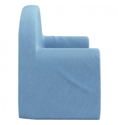 Dvivietė vaikiška sofa, mėlynos spalvos, minkštas pliušas - Sofos, Foteliai - 4