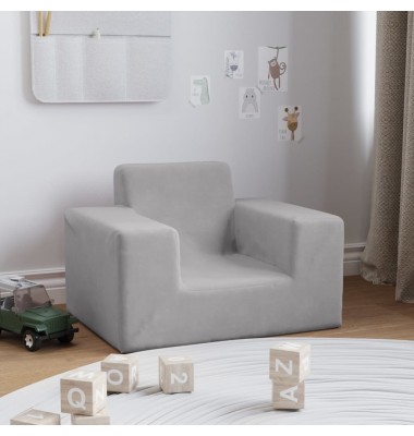 Vaikiška sofa, šviesiai pilkos spalvos, minkštas pliušas - Sofos, Foteliai - 1