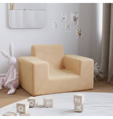 Vaikiška sofa, kreminės spalvos, minkštas pliušas - Sofos, Foteliai - 1