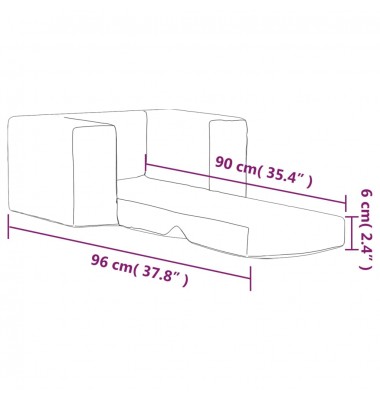 Vaikiška sofa, antracito spalvos, minkštas pliušas - Sofos, Foteliai - 10