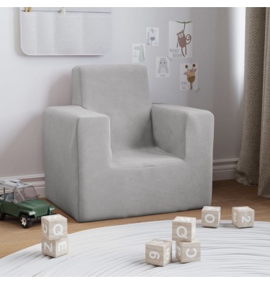 Vaikiška sofa, šviesiai pilkos spalvos, minkštas pliušas - Sofos, Foteliai - 1