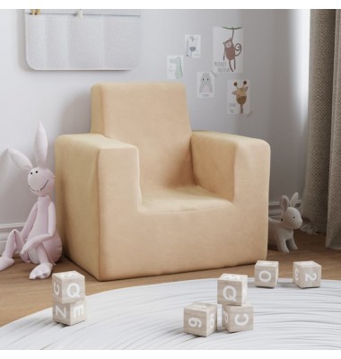 Vaikiška sofa, kreminės spalvos, minkštas pliušas - Sofos, Foteliai - 1