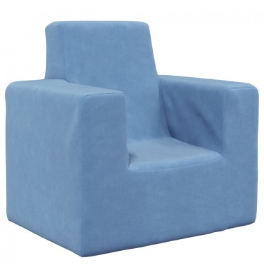 Vaikiška sofa, mėlynos spalvos, minkštas pliušas - Sofos, Foteliai - 2