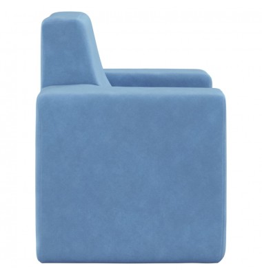 Vaikiška sofa, mėlynos spalvos, minkštas pliušas - Sofos, Foteliai - 4