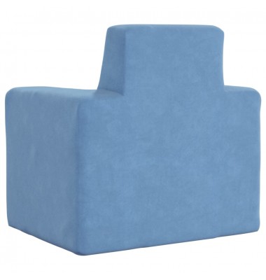 Vaikiška sofa, mėlynos spalvos, minkštas pliušas - Sofos, Foteliai - 5