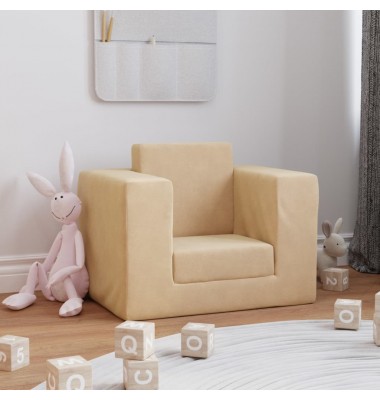 Vaikiška sofa, kreminės spalvos, minkštas pliušas - Sofos, Foteliai - 1
