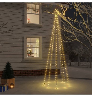 Kalėdų eglutė su kuoliuku, šiltos baltos spalvos, 310LED, 300cm - Kalėdinis apšvietimas - 1