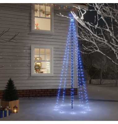 Kalėdų eglutė su kuoliuku, mėlynos spalvos, 310LED, 300cm - Kalėdinis apšvietimas - 1