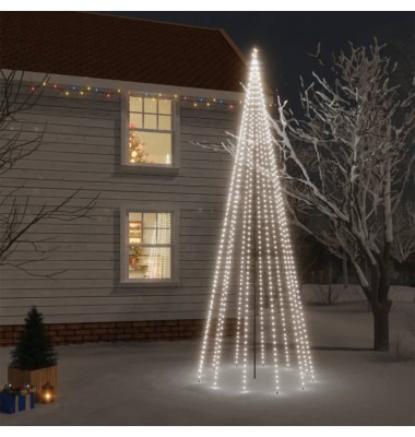 Kalėdų eglutė su kuoliuku, 500cm, 732 šaltos baltos spalvos LED - Kalėdinis apšvietimas - 1