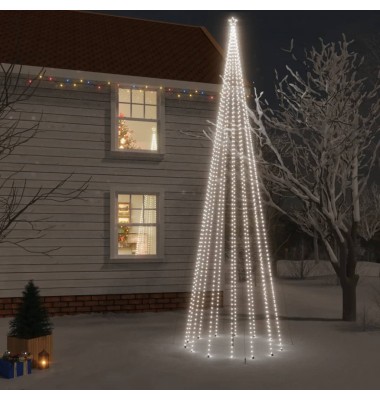 Kalėdų eglutė su kuoliuku, 800cm, 1134 šaltos baltos LED - Kalėdinis apšvietimas - 1
