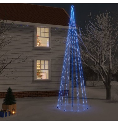 Kalėdų eglutė su kuoliuku, 800cm, 1134 mėlynos spalvos LED - Kalėdinis apšvietimas - 1