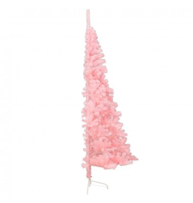  Dirbtinė pusinė Kalėdų eglutė su stovu, rožinė, 240cm, PVC - Kalėdinės eglutės - 5